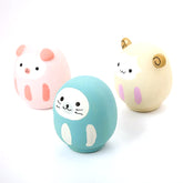 Naughty Cute Egg Face Dog Teeth Clean Sound Latex Chew Toy (Pink/White/Blue)